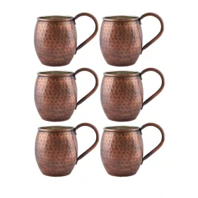   Moscow Mule Cup 500 ml – Hand-Hammered, 6-Pack Set, Oxidized