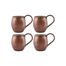   Moscow Mule Cup 500 ml – Hand-Hammered, 4-Pack Set, Oxidized