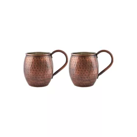   Moscow Mule Cup 500 ml – Hand-Hammered, 2-Pack Set, Oxidized