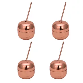 Apple Cocktail Straw Cup 250 ml – 4-Pack Set