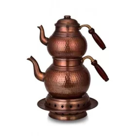   Classic Teapot No.3 – Set with Warmer, Hand-Hammered, Oxidized