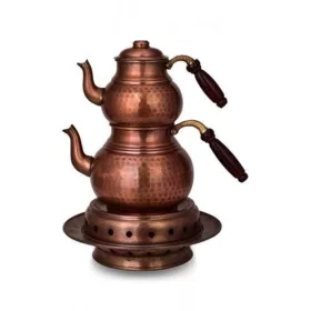   Classic Teapot Set with Warmer No.2 – Thick, Hand-Hammered, Oxidized