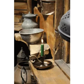   Metal Nostalgic Candle Holder & Hand Candlestick with Pin – Dark Coffee