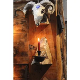   Metal Nostalgic Candle Holder & Hand Candlestick with Pin – Black