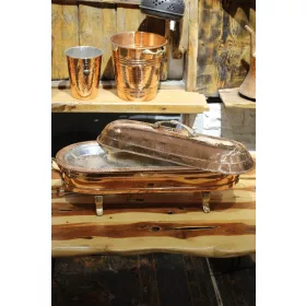 Standing Charcoal Grill Serving Tray with Lid 120 cm – Red