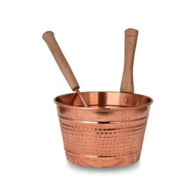 Göcek Sauna Bucket Set with Ladle – Machine Hammered