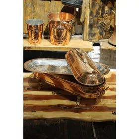 Standing Charcoal Grill Serving Tray with Lid 110 cm – Red