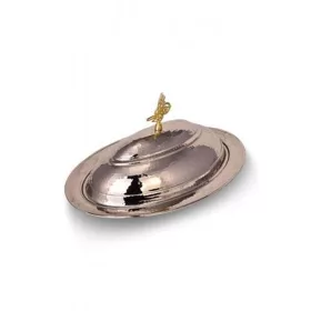   Odabaşı Special Lidded Boat Serving Plate 40 cm – Hand-Hammered, Nickel