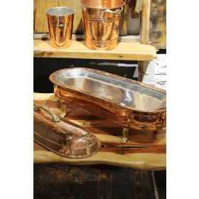 Standing Charcoal Grill Serving Tray with Lid 50 cm – Red