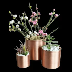 Bahar Flower Pot – 3-Piece Set, Straight, Scotch Finish
