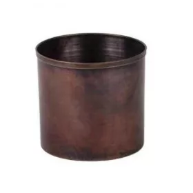 Bahar Flower Pot No.3 14 cm – Straight, Oxidized