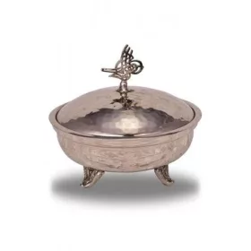 Defne Sugar Bowl 13 cm – Hand-Hammered, Nickel