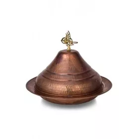   Kümbet Round Serving Plate 30 cm – Hand-Hammered, Oxidized