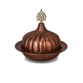   Paşaçadırı Round Serving Plate 30 cm – Hand-Hammered, Oxidized