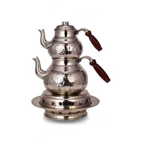   Classic Teapot Set with Warmer No.2 – Thick, Handcrafted, Nickel