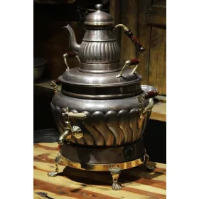 Hünkar Round Segmented Electric Samovar No.3 – Oxidized