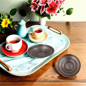 Otağ Tea Saucer – Hand-Hammered, Oxidized