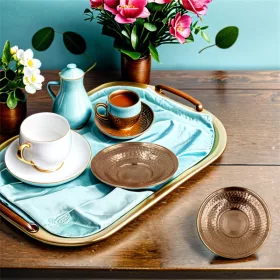 Otağ Tea Saucer – Hand-Hammered, 6-Pack Set, Red