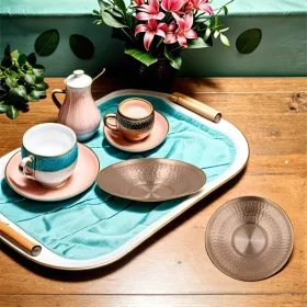   Otağ Tea Saucer – Hand-Hammered, 6-Pack Set, Scotch Finish