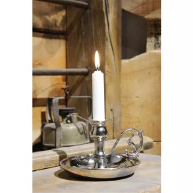 Alem Candle Holder – Straight, Nickel, Silver Handle