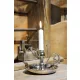 Alem Candle Holder – Straight, Nickel, Silver Handle