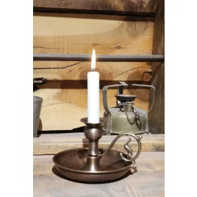 Alem Candle Holder – Straight, Oxidized, Antique Handle