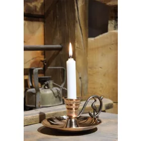   Elit Candle Holder & Hand Candlestick with Pin – Red, Antique Handle