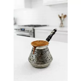   Elit Külhan Turkish Coffee Pot No.3 (7 Cups) – Engraved Finish, Tinned