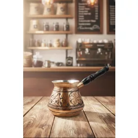   Elit Külhan Turkish Coffee Pot No.3 (7 Cups) – Engraved Finish, Scotch Finish