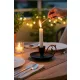 Decorative Metal Nostalgic Candle Holder & Hand Candlestick with Pin – Matte Black, Antique Handle