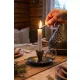 Decorative Metal Nostalgic Candle Holder & Hand Candlestick with Pin – Silver