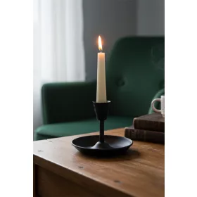   Decorative Metal Vintage Candle Holder & Hand Candlestick – Matte Black